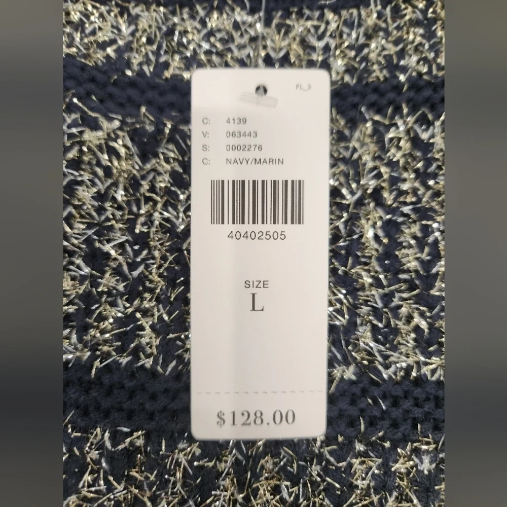 NWT nthropologie HWR‎ Tinsel Striped Sweater SIZE LARGE